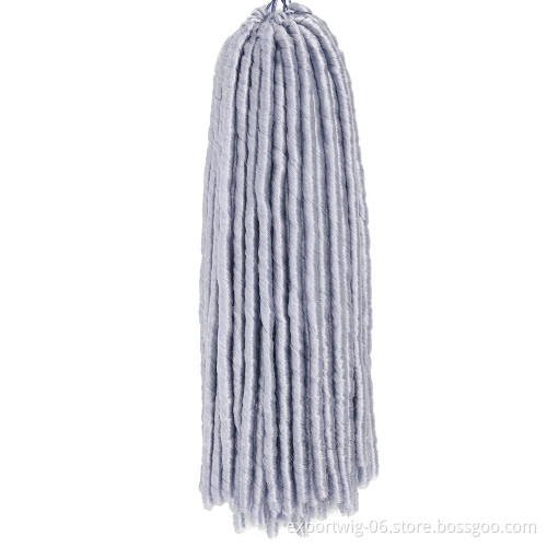Synthetic Braid Hair Extensions Dreadlocks 20 inch Soft Straight Faux Locs Crochet Braids Hair